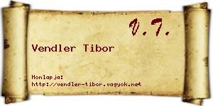 Vendler Tibor névjegykártya
